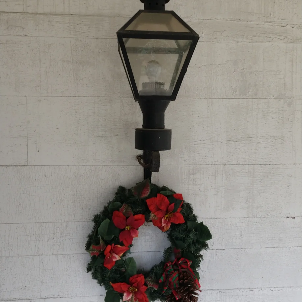 CHRISTMAS PAIR of GIANT Plaid Ribbon Festooned Pinecones